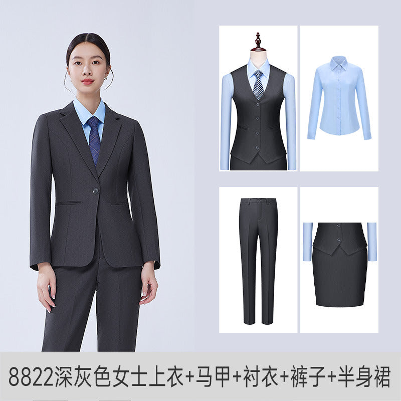High-end suit suit female professional formal suit bank business suit temperament tooling sales department front desk work clothes autumn