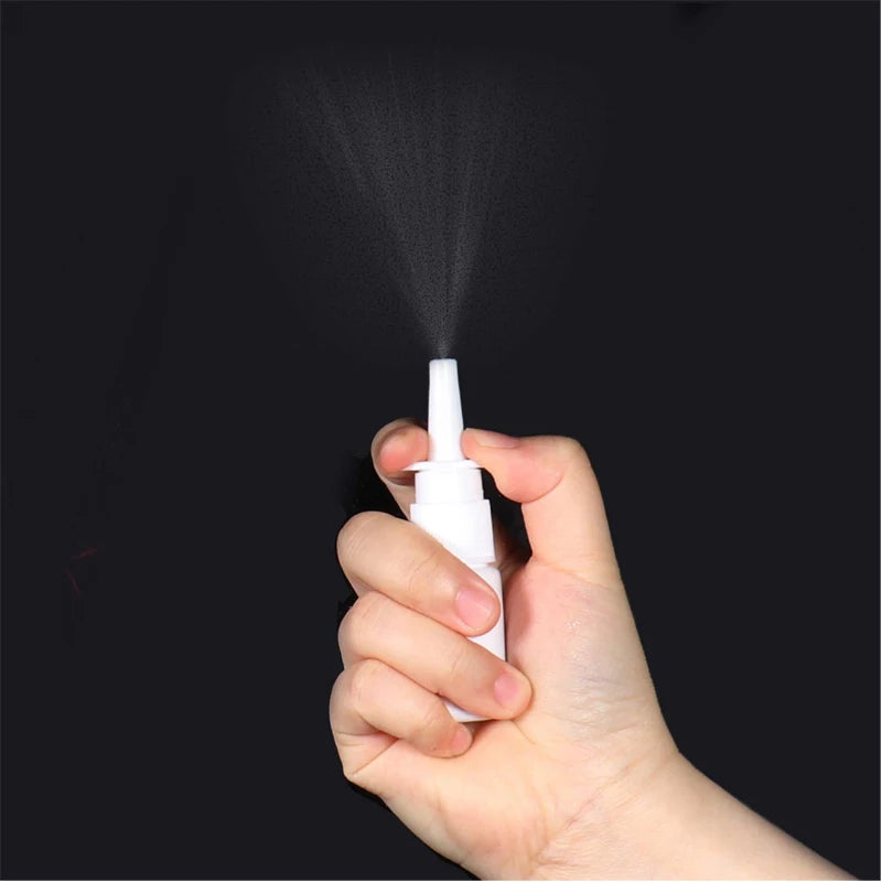 20/50/100pcs 10ml HDPE Black Nasal Spray Bottle with Fine Black Nasal Sprayer 0.34oz Empty Medicine White Mist Nose Spray Bottle