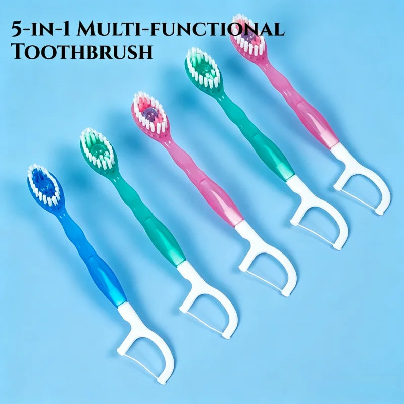 16pcs Mini Travel Toothbrush with Toothpaste Disposable Dental Floss Tongue Scraper Independent Packaging Fresh Breath Oral Care