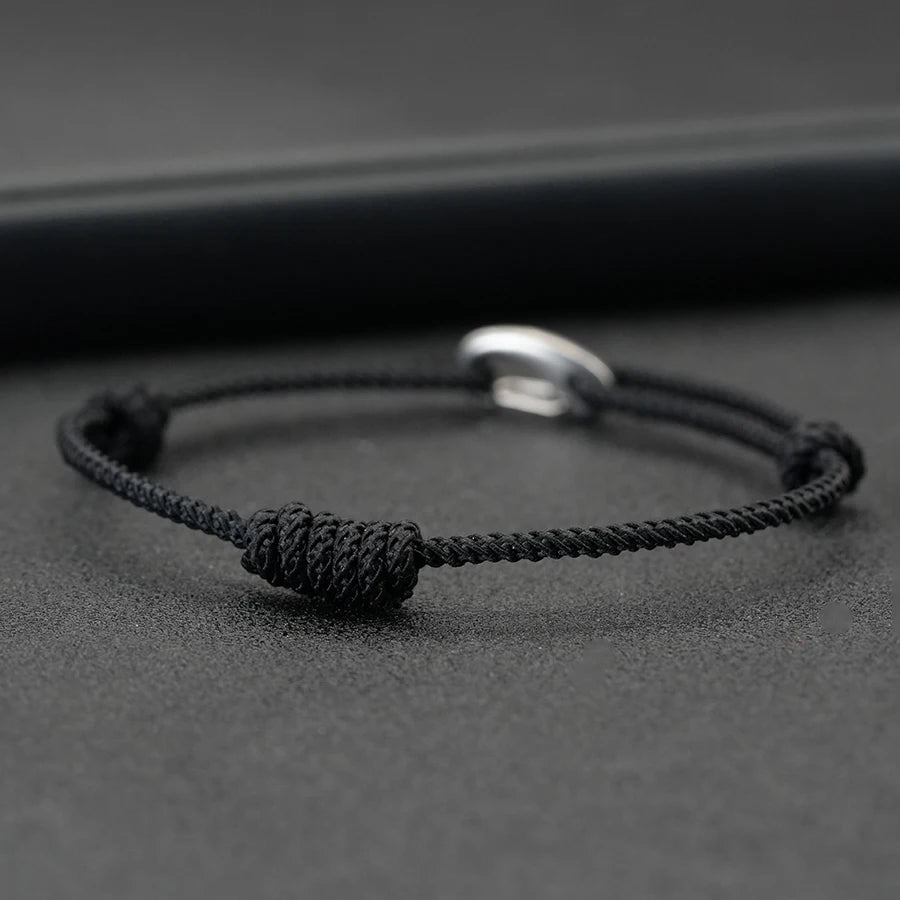 Handmade Adjustable Thin String Bracelet Unisex Stainless Steel Weaven Knot Luck Holiday Braslet Valentine Day Couple Pulseira