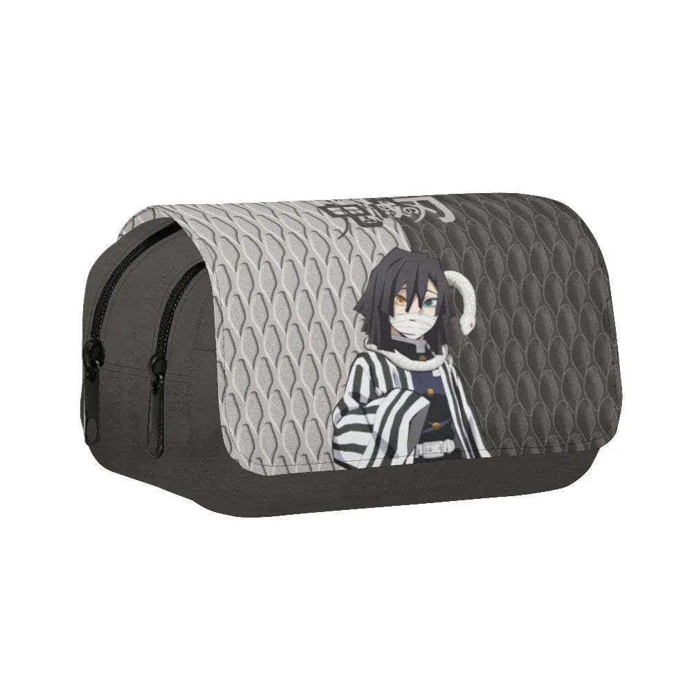 New Anime Peripheral Demon Slayer 3D School Backpack Lunch Bag Pencil Case 3-Piece Set Printed Holiday Gift for Students Gift