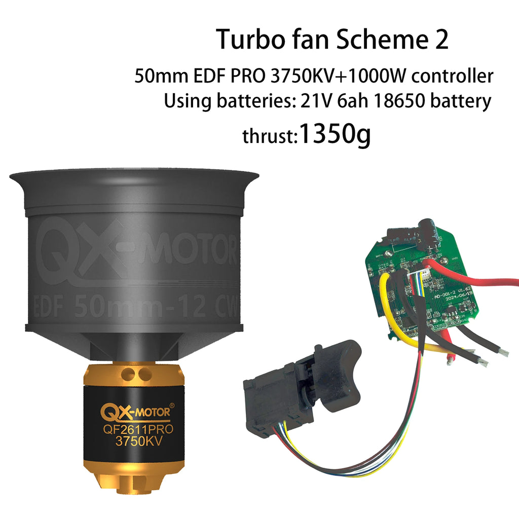 50 / 64 / 70mm EDF Brushless Motor KIT 1000W Controller ESC Blower Switch for Turbo Fan Blower