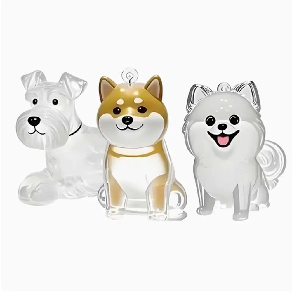 Dog Shape Dog Hair Storage Box Hair Grooming DIY Handmade Pet Hair Keychain Transparent Keyring Puppy Pendants Pet lovers