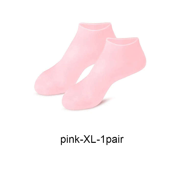 1pair Silicone Socks Moisturise And Prevent Cracks And Soften Calluses And Cornsfoot Maskbeach Socksprotective Foot Covers