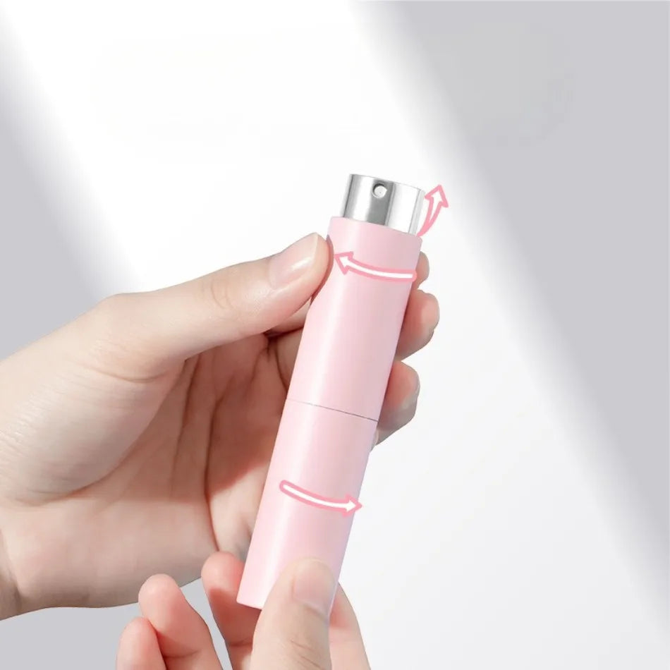 Refillable Portable Perfume Atomizer High End Travel Perfume Bottle With Rotating Press Spray And Leak Proof Design For DailyUse