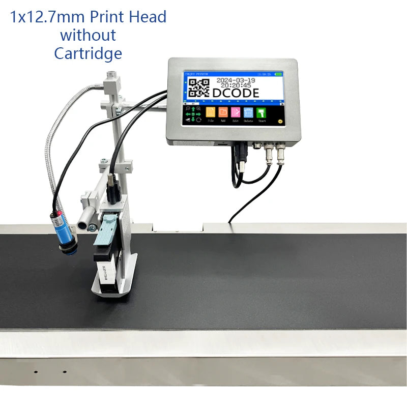 DCODE 170PLUS 7-inch IPS TIJ Industrial Online Inkjet Printer 12.7mm Text QR Barcode Batch Number Logo Date Label Glass Printer