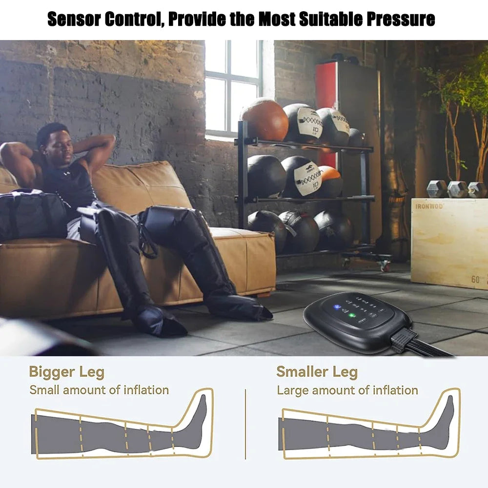 Leg Massager Machine Air Pressure Wraps Feet Ankles Calves for Deep Muscle Relaxation Compression Boots with Shiatsu Kneading