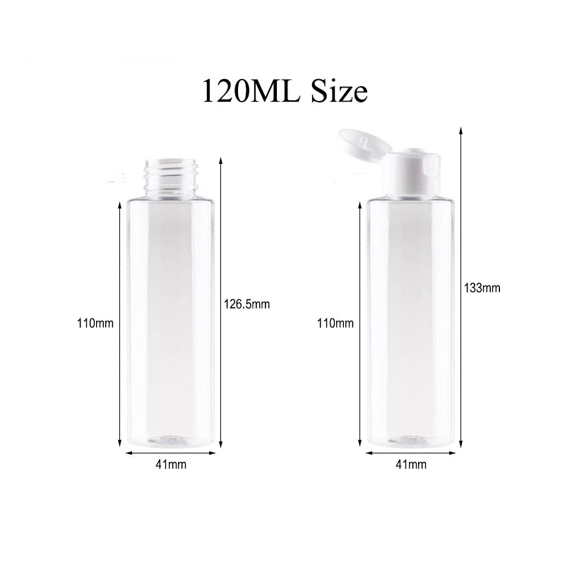 20pcs 100ML 120ML 200ML Empty Plastic Bottle With Aluminum Lid 500ML Flap Lid Refillable Bottle Cosmetic Container JX141-20