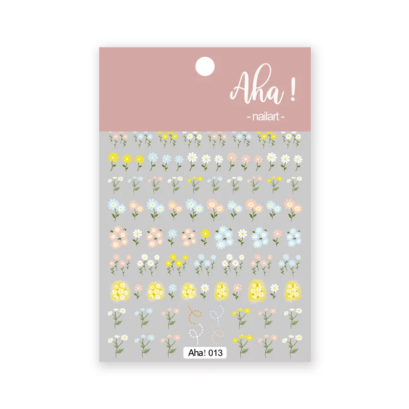 1Sheet Korean White Cloud Blue Nail Art Sticker 3D Star Moon Decal Pure Twilight Self-adhesive Manicure Slider Accessories RE#53