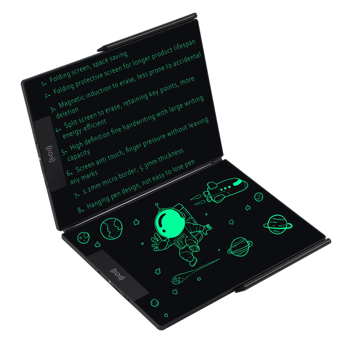 14.3-inch Folding Screen LCD Superfine Handwriting Writing Board Meeting Magnetic to Erase Drawings Tablet Split Screen