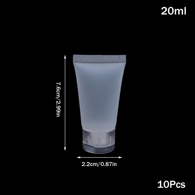 10Pcs Refillable Clear Squeeze Lotion Container Bottle Empty Matte Tube Travel Pack Cosmetic Cream Lotion Shampoo Bath Dispenser