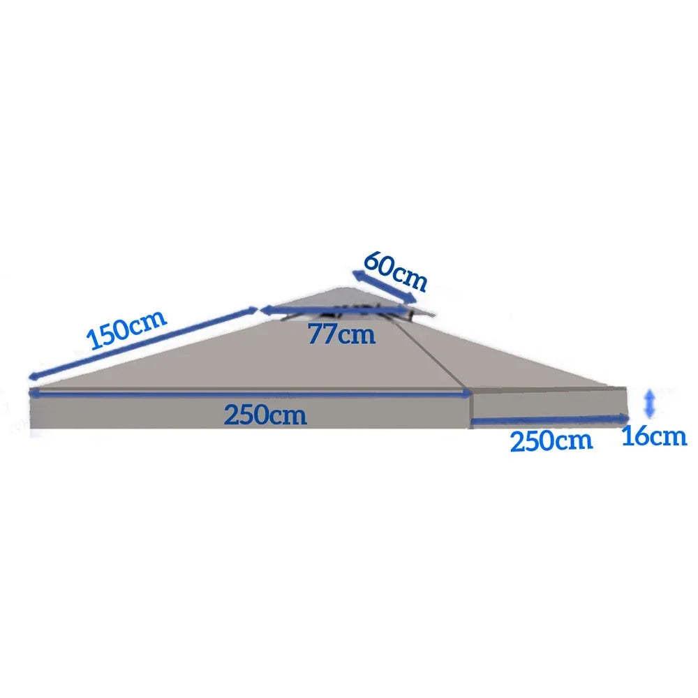 2.5x2.5m Outdoor Garden Parasol Cloth Gazebo Awning Canopy Replacement Pergolas Cloth For Outdoor Garden Canopy Sunshade