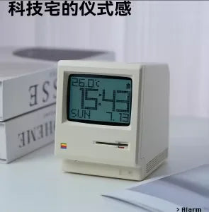 Maclock Retro Clock Creativity Alarm Clock Artifact Desktop Decor Computer Keyboard Accessories Student Specific Wake Up Gift