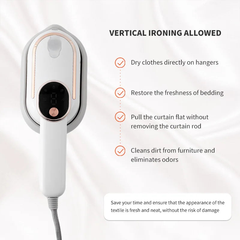 Handheld Portable Mini Steam Iron with Four Temperature Control High-Power Rotating Ironing Machine for Fabric Care
