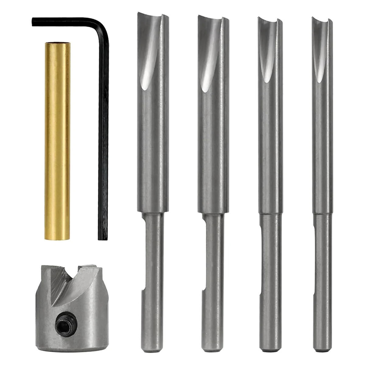 ABKY-7Pcs Pen Mill Set, Pen Barrel Trimming System with Pilot Cutter Shafts, 7mm, 8mm, 3/8 Inch, 10mm Mill Trimmer Set