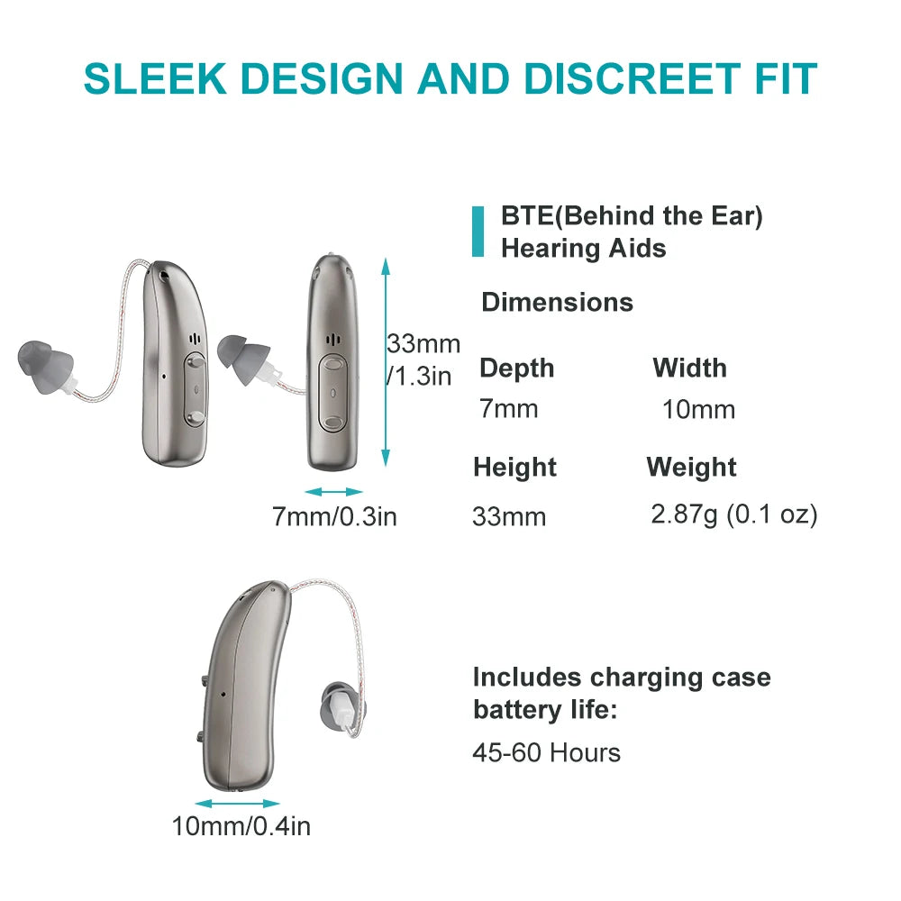 Hearing Aid for Deafness Self-Fitting OTC Hearing Aids Bluetooth Digital Sound Amplifier Portable Elderly Hearing Amplifier