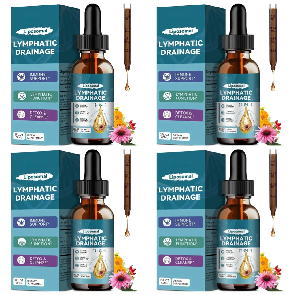Lymphatic Drainage Support Drops with Elderberry Echinacea Burdock & Dandelion for Fluid Balance Detox & Circulation 2 Fl Oz