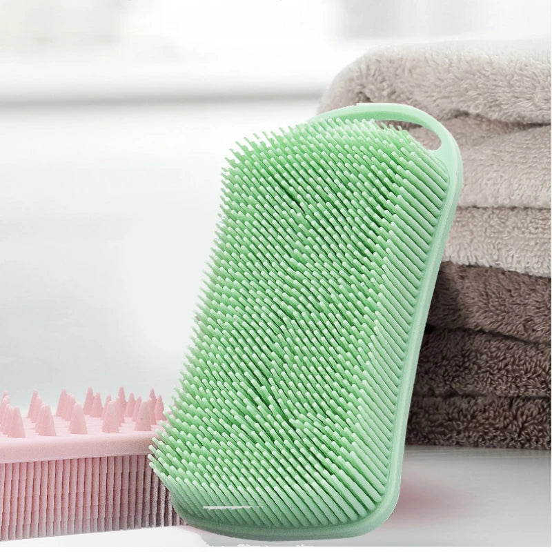 Double Sided Silicone Shower Brush 2 In 1 Exfoliating Body Brush Multi-Function Skin Cleaning Silicone Bath Brush Massage Brush