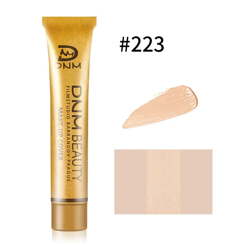 2-in-1 Full Coverage Concealer & Foundation, Gold Tube Cream For Dark Circles Tattoos Freckles Redness, Even Skin Tone