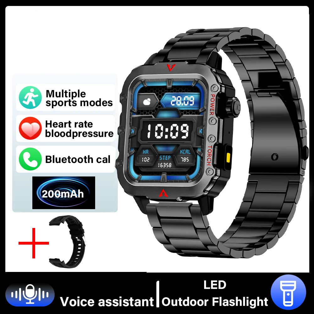 G.L Wear 2025 New Sports Smart Watch Bluetooth Talk LED Flashlight Multi-function Outdoor Sports Smart Watch for Men Women