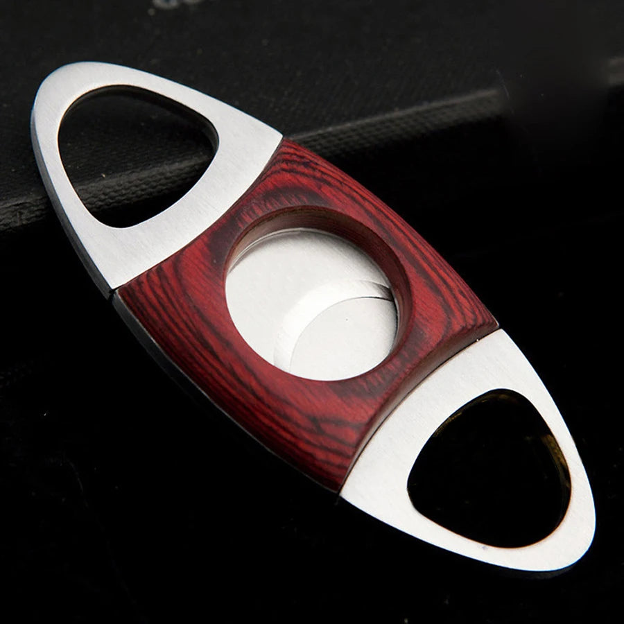 Flame Lover Cuba Cigar Cutter Guillotine Puncher Scissors Knife Stainless Steel Wood Double Sharp Blades Cutting Accessories