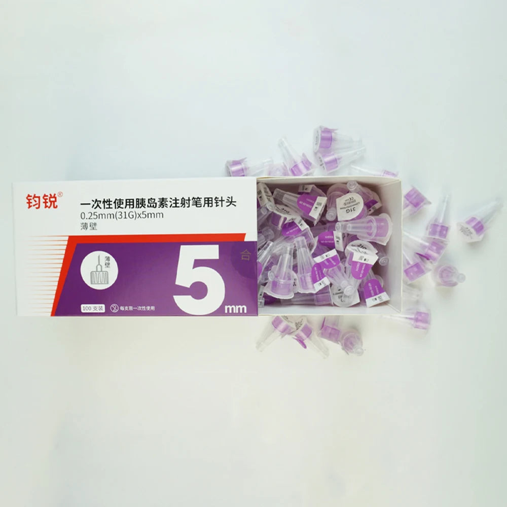 100PCS Pen Needles for Insulin Injection - 4/5/6/8mm, Universal Fit for Insulin Pens, Blood Glucose Management Accessories
