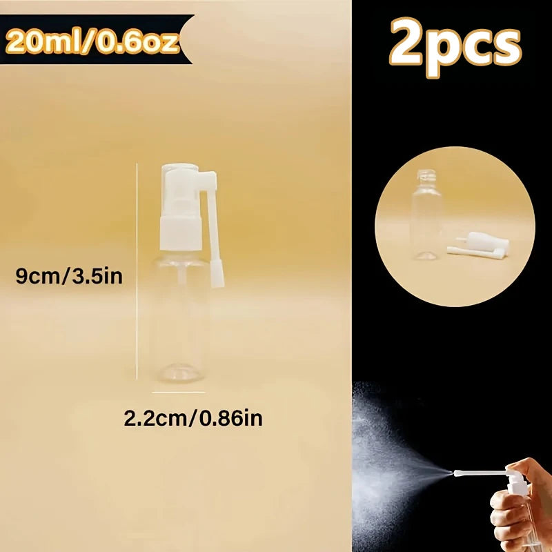 2pcs Rotatable Nozzle Spray Bottle Refillable Nasal Wash Bottle Transparent Plastic Atomizer Empty Sprayer Snoot Clean Container