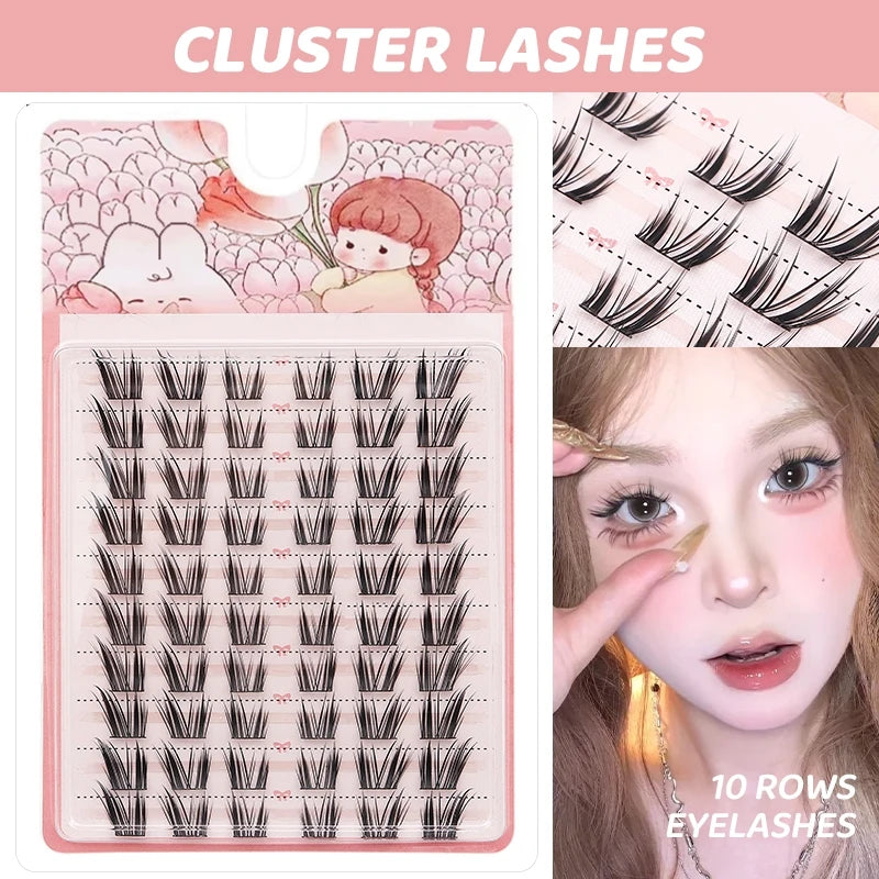 10 Rows Individual Lashes DIY at Home Lash Extension Cluster Wholesale Natural Makeup Eyelashes