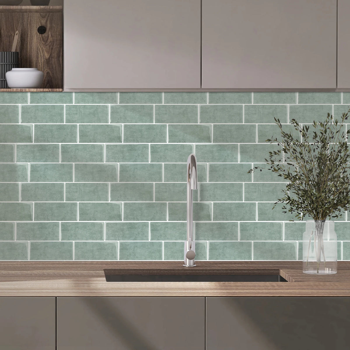 10 Pieces Premium Self Adhesive Waterproof Wall Stickers 3D Durable Vinyl Wallpaper For Kitchen Bathroom Backsplash Home Decor