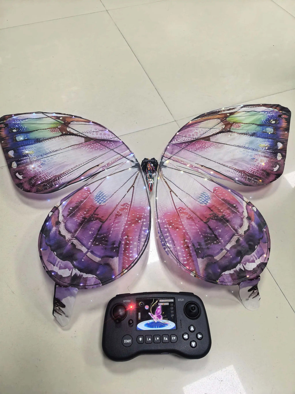 Remote Control Bionic Flapping Wing Butterfly Drone LED Light Ornithopter 2.4G RC Flying Butterfly Aircraft 7.4V Kids Gift