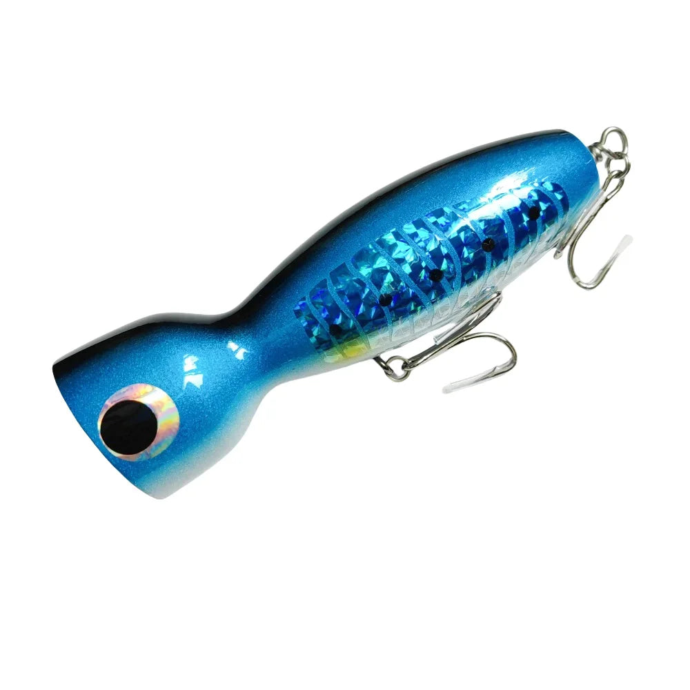 MUKUN -Big Game Popper Fishing Lures,Artificial Hard Bait for GT Saltwater Fishing,Topwater Wobbler,16cm 100g 120g
