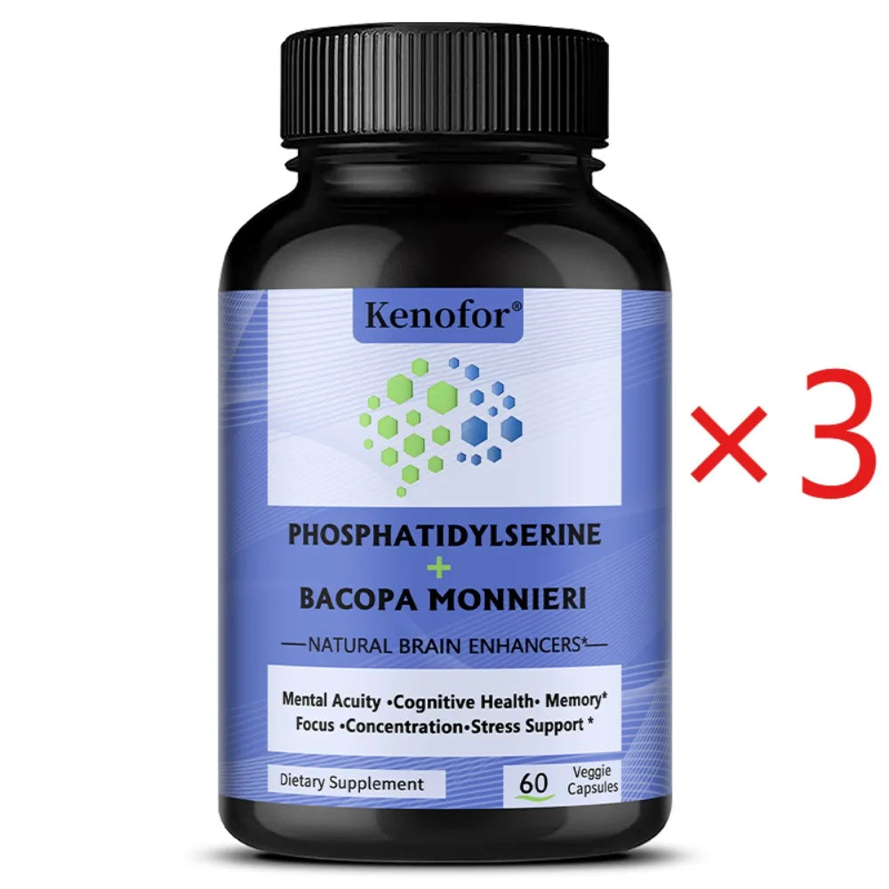 Phosphatidylserine Supplement Capsules, Improves Brain Function, Enhances Focus and Memory