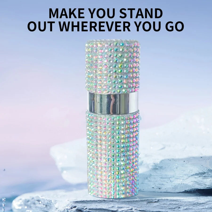 1PC colorful rhinestone spray bottle (pink/gold/silver) | Luxury glitter style plastic cylinder/rectangular portable container |