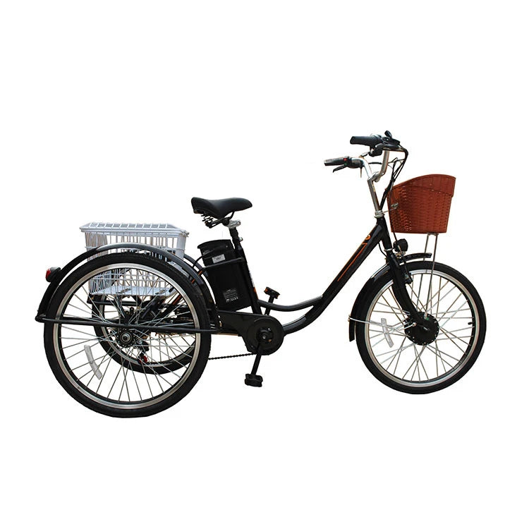 Electric Tricycle Model 350W Motor 36V 10Ah Battery Electric Tricycle With Basket Cargo E-Bike