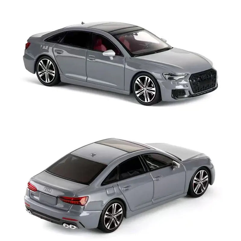1:64 Scale Masdi Audi S6 Die-Cast Model Car Black Simulation Alloy Collectible Ornament For Car Collectors Enthusiasts Toy Gifts