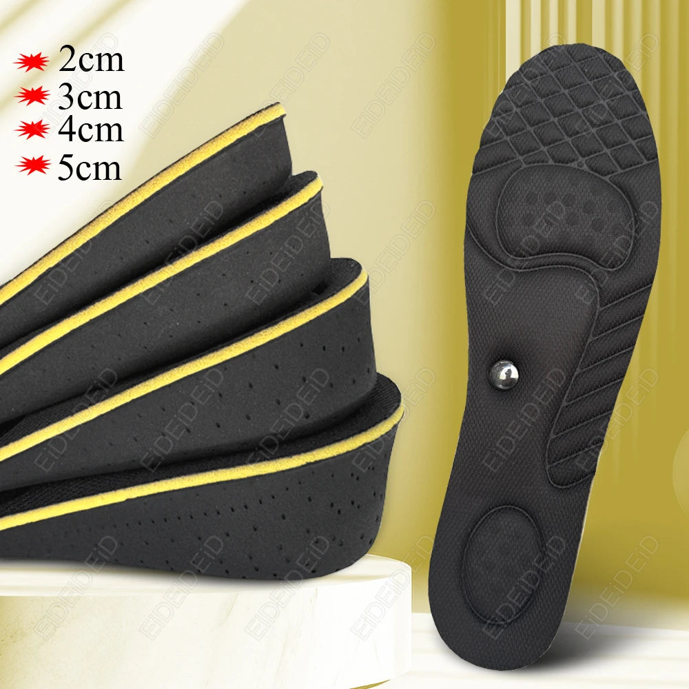 Magnet Height Increase Insoles 2-5cm Adjustable Invisible Arch Support Cushion Massage for Men Women EID