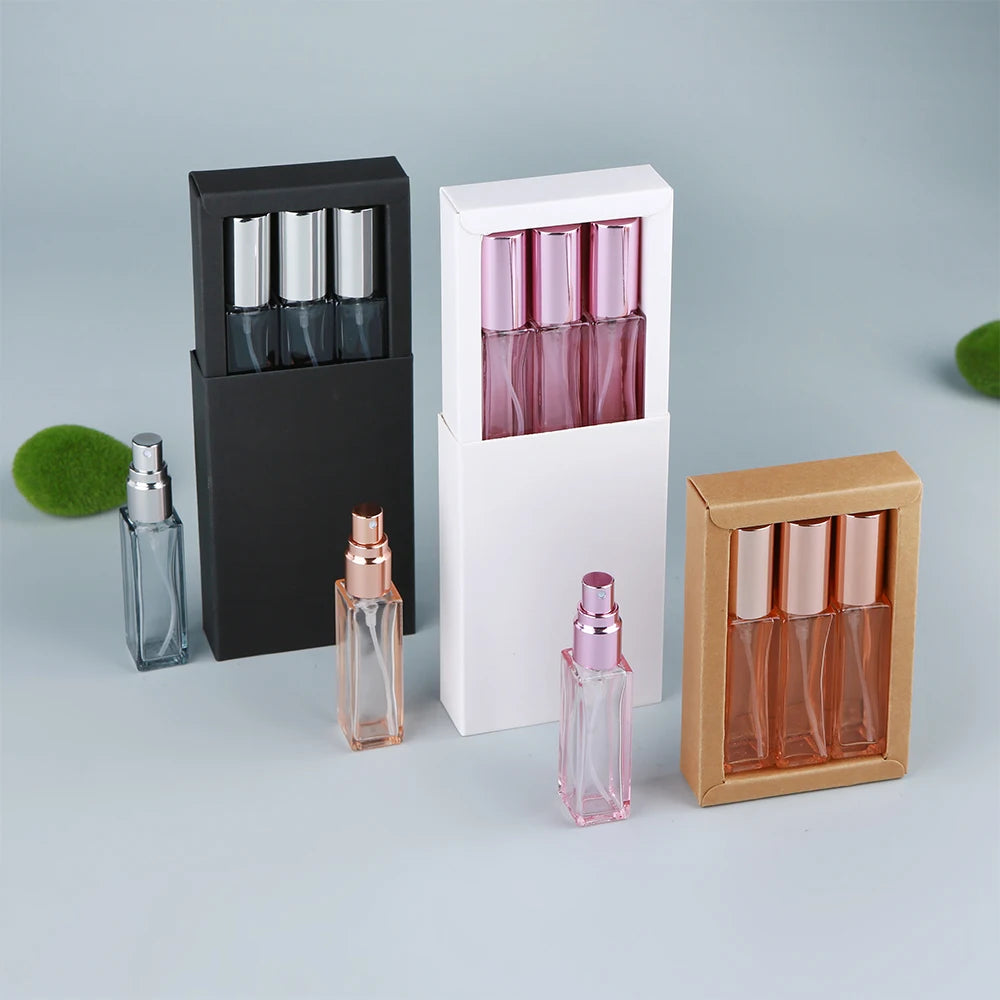 10ml Perfume Bottle Colorful Thick Glass Perfume Atomizer Portable Refillable Fragrance Bottle with Exquisite Gift Box
