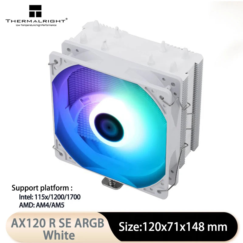 Thermalright Assassin X 120 Refined SE ARGB  4x6mm Heat Pipe Tower CPU Air Cooled Radiator,120mm PWM Fan,Support LGA1700/AM5