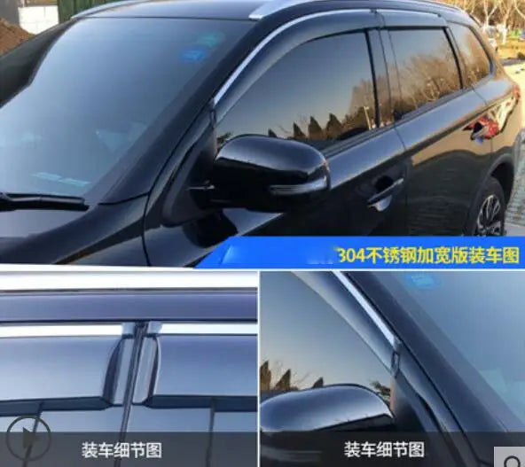 For Mitsubishi Outlander 2010 2011 2012, 2013 2014 2015 2016- 2020 Side Window Deflector Sun Rain Deflector Weather Shield JF