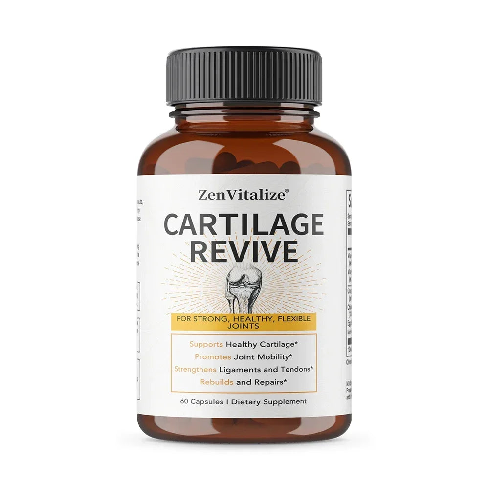 Cartilage Revive Supplement Capsules with Glucosamine, MSM, Vitamin D3, C - Joint Support, Antioxidant, Enhances Flexibility
