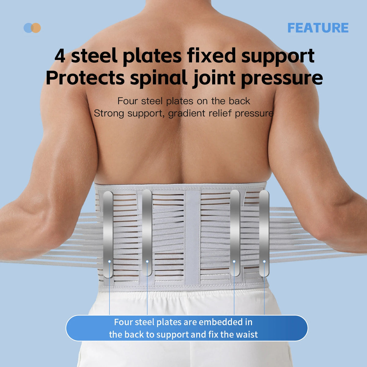 Waist Belt Fitness And Sports Fixed Belt Steel Plate Support Waist Circumference Abdominal Compression Summer Thin
