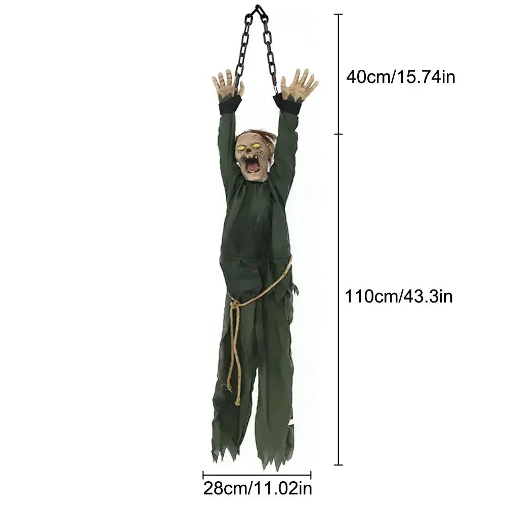1PC Halloween Decoration Hanging Pumpkin Head Scream Sound Party Prop Haunted House Parties Home Decor Funny Electric Toys