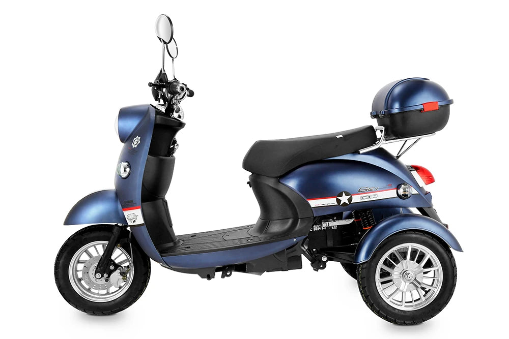 Eec Electric Motorcycle Tricycle 60v 500w 20ah 3 Wheels Electric Mobility Scooter For The Elderly
