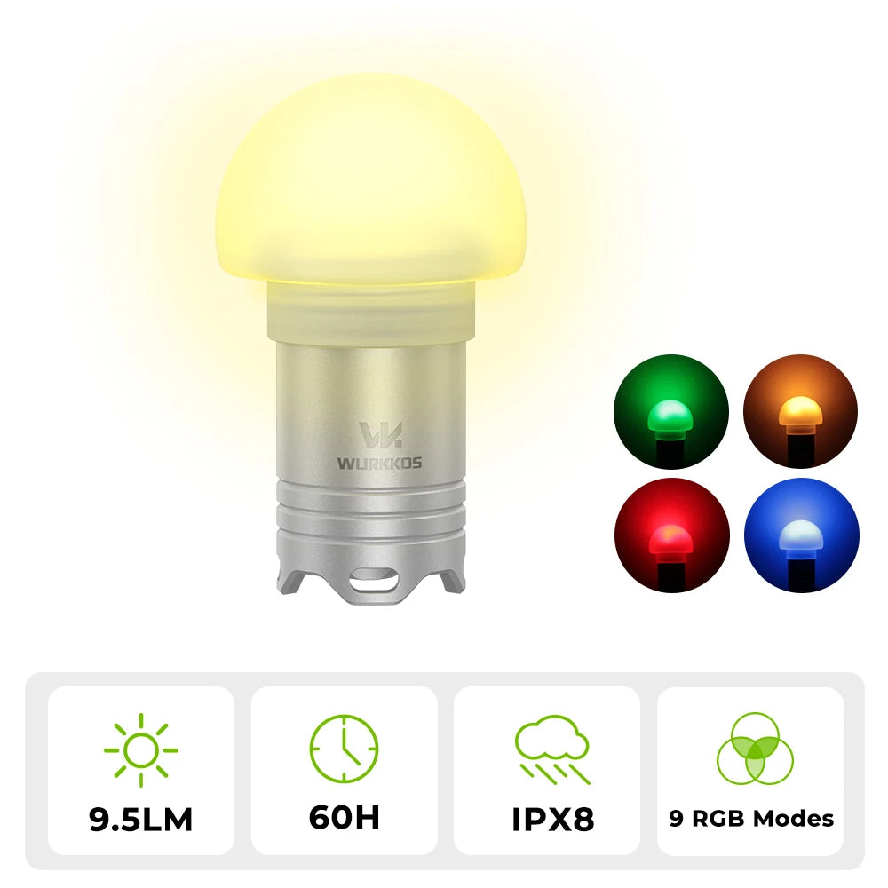 Wurkkos DL04 Diving Flashlight RGB Signal Light IPX8 Waterproof Jellyfish Design for Camping Swimming Emergency Visibility