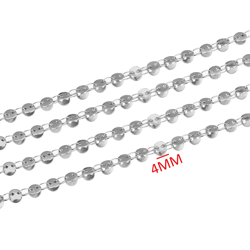 1 Meter Stainles Steel Gold Handmade Star Shells Chains for Women Necklace Bracelet Anklet Making Supplies Bulk Items Wholesale