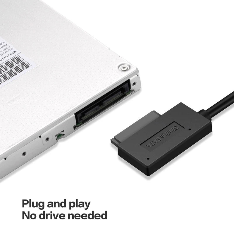 SATA to USB 2.0  Adapter Converter Cable 7+6 13pin Slimline Sata Adapter Cable Compatible for Laptop CD DVD ROM Optical Drive