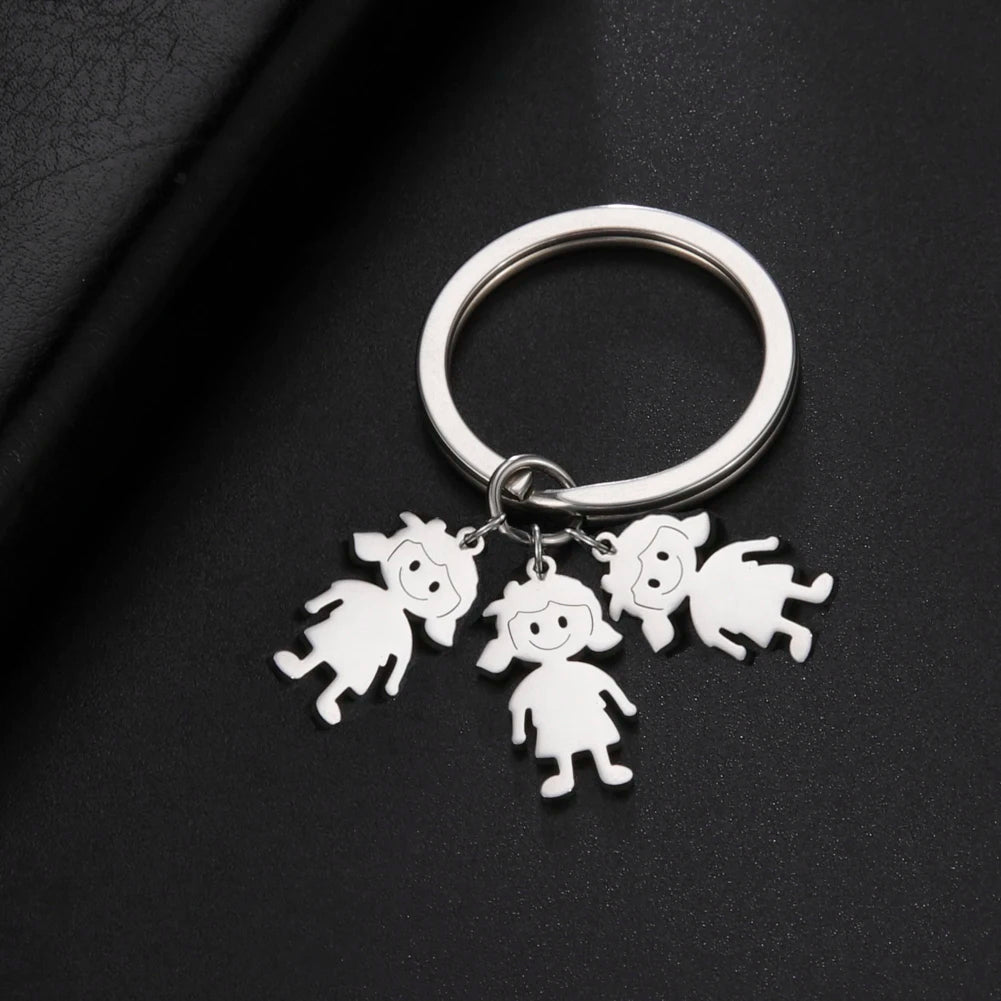 Couple Friend Custom Key Chain Personalized Keychain Family Name Gift For Women Men Father Mother Stainless Steel Charm Jewelry