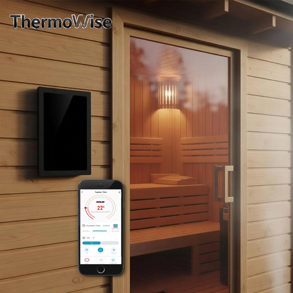 WIFI Music Bluetooth Sauna Heater Control Kit for Multifunctional 220V/380V Switch Panel Work Sauna Room Temperature Adjustment