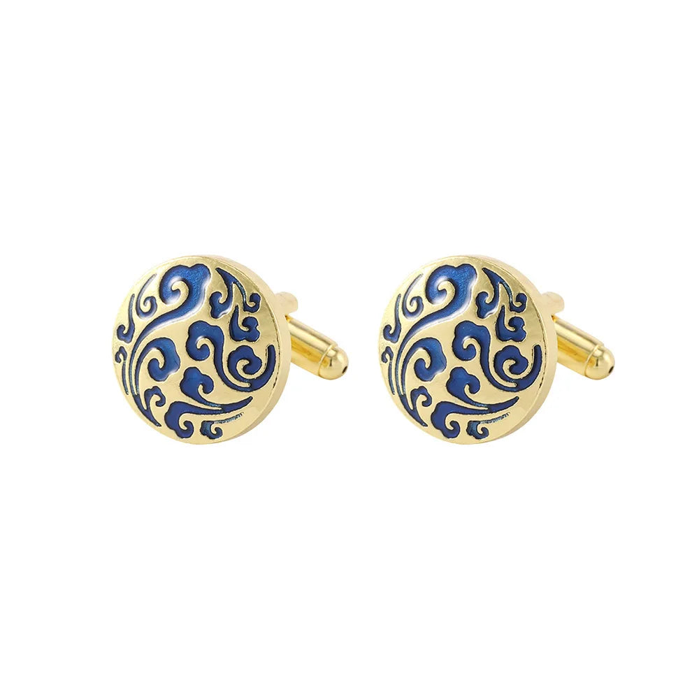 Luxury Men's Cufflinks High Quality Square Round Maple Leaf Cufflinks for Men Fashion Shirt Cufflinks Party Wedding Decorations