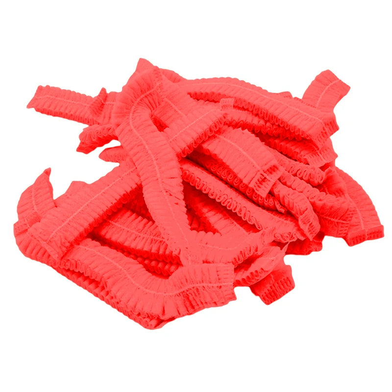 Disposable Microblading Non Woven Fabric Makeup Hair Net Cap Sterile Hat Chef Catering Dust Strip Bathroom Supplies 100 PCS